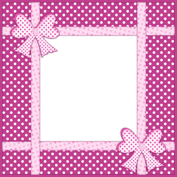 paarse polka dot achtergrond met cadeau bogen en linten - Foto, afbeelding