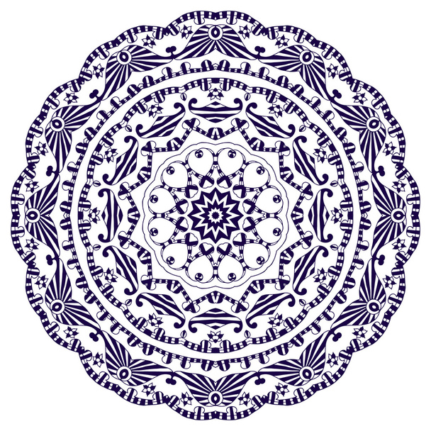 Ethnische runde Ornamente. Handgezeichnetes Mandala - Vektor, Bild
