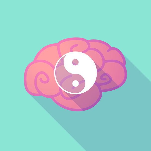 Longue ombre cerveau avec un yang ying
 - Vecteur, image