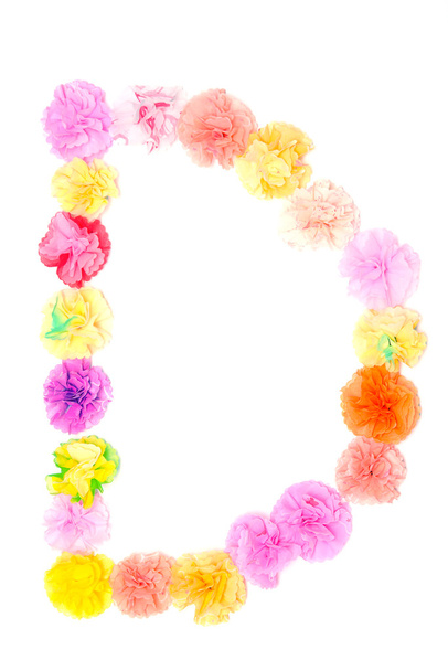 "D "alfabet bloemen gemaakt van papier ambachten - Foto, afbeelding