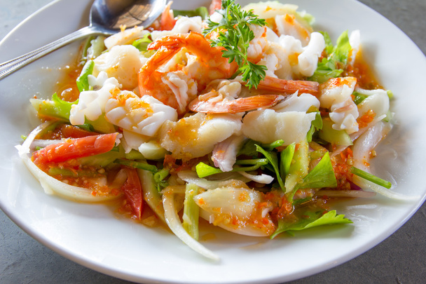 lezzetli Baharatlı deniz ürünleri Tayland gıda - Fotoğraf, Görsel