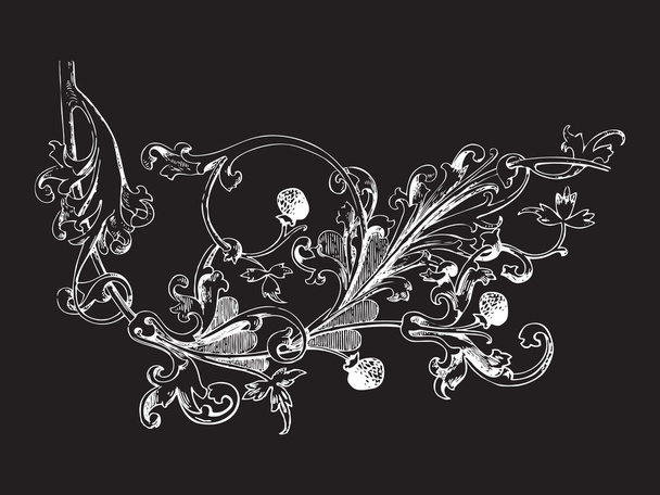 Ручная иллюстрация вектора малины в стиле барокко
. - Вектор,изображение