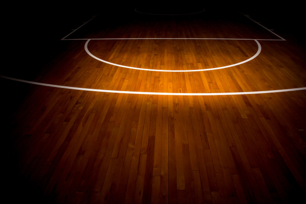 wooden floor basketball court - Photo, Image