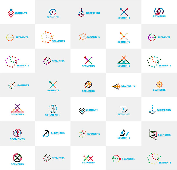 Abstract company logo vector collection. Set of thin line design abstract logotypes. Universal branding concepts - Vector, Image