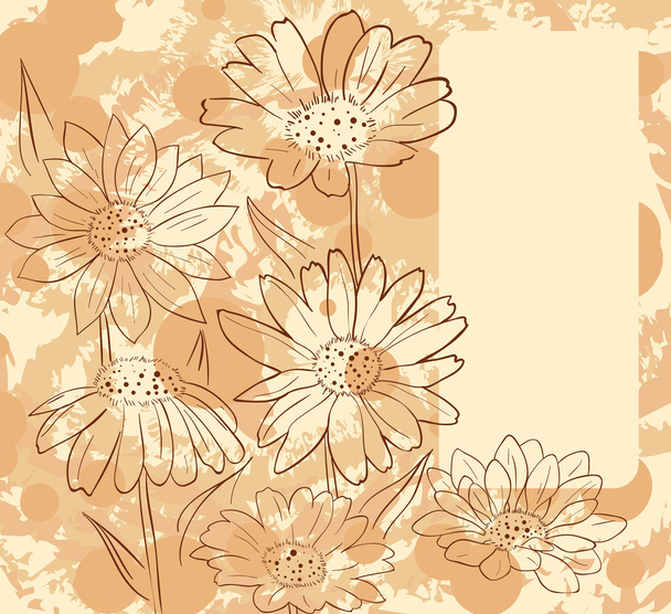 Frame with daisies - Vektori, kuva