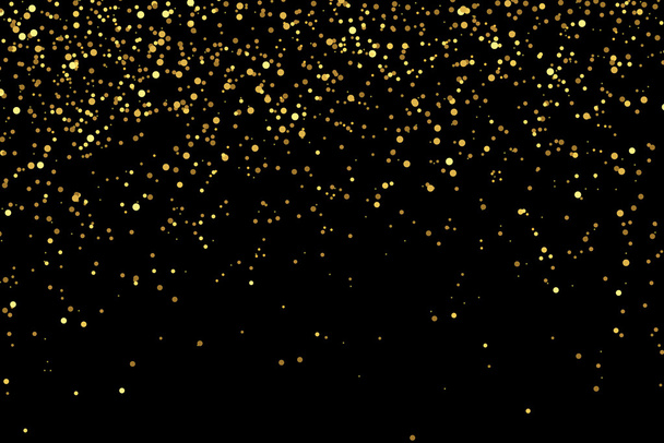 gold glitter texture on a black background - Vector, Image