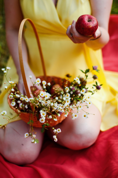 young girl on picnic - Valokuva, kuva