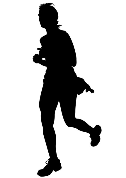 Girl of run on white background - Vector, Image