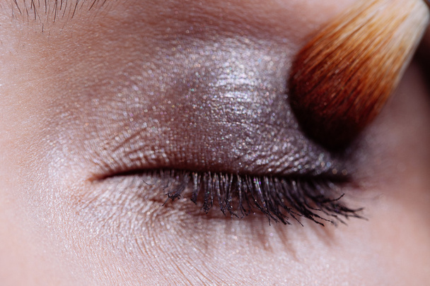 Eye makeup woman applying eyeshadow  - Foto, Imagem