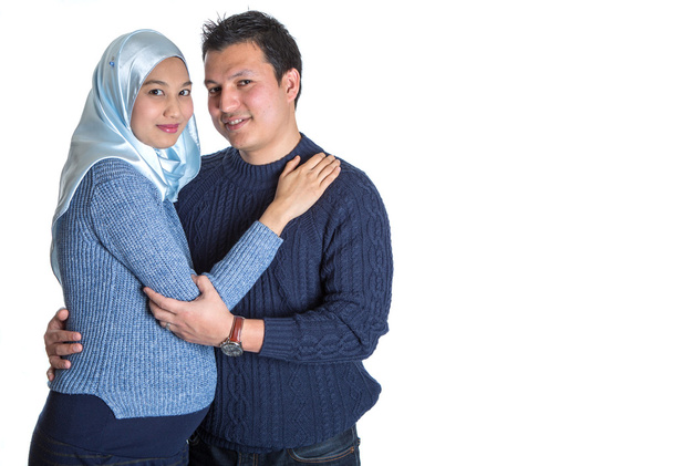 Jonge moslim paar verwacht - Foto, afbeelding
