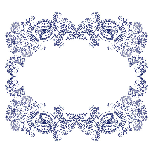 Frame with sketch doodles decorative ornate - Vector, imagen