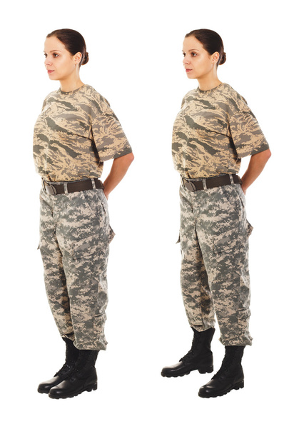 Meisje in de militaire uniform - Foto, afbeelding