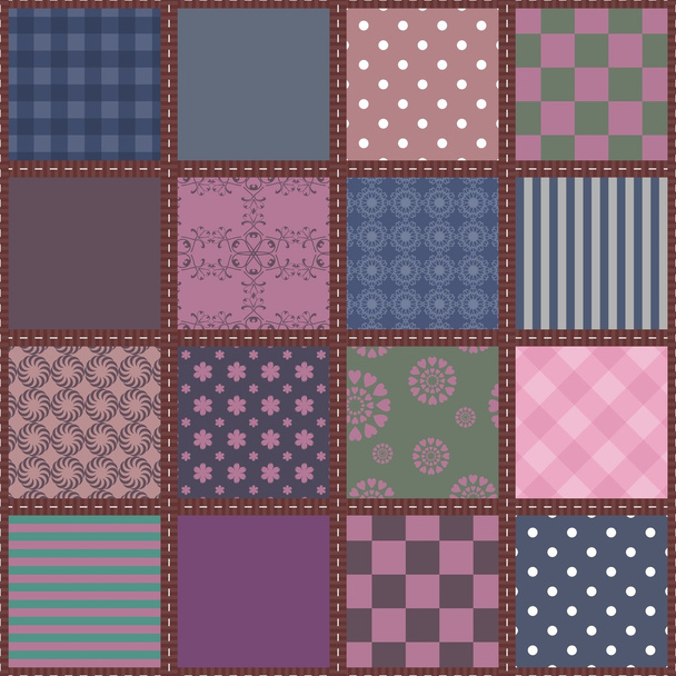 különböző mintázatú patchwork háttér - Vektor, kép