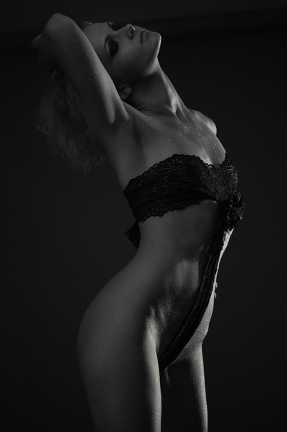 Sensual portrait in lace lingerie - Фото, изображение