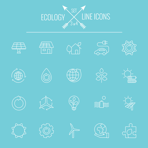 Ecologie icoon set. - Vector, afbeelding