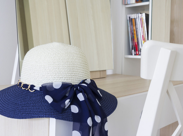 Woman hat on table in the bedroom - Photo, Image
