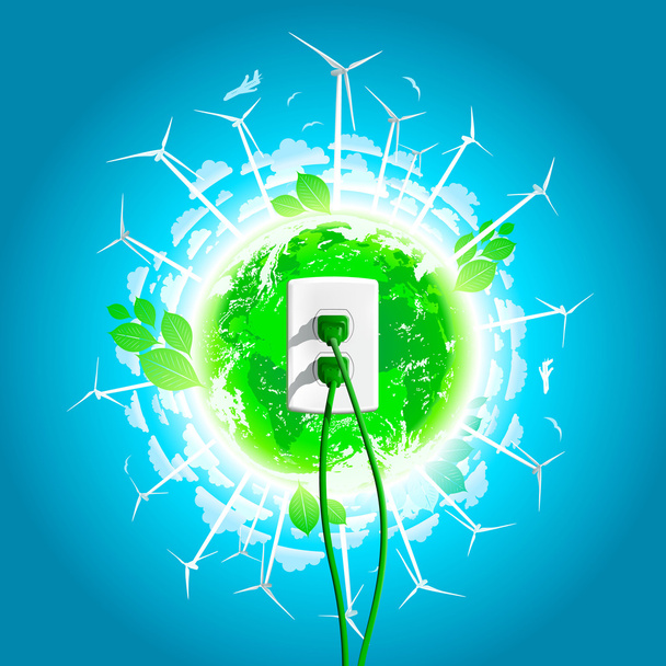 Green Energy Plug Concept - Vector, Image