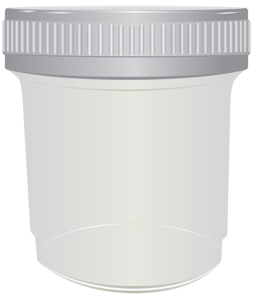 Plastic container for passing urine - Διάνυσμα, εικόνα