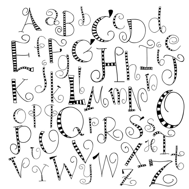 schwarze Kreidestift-Buchstaben. Handgezeichnet geschrieben - Vektor, Bild
