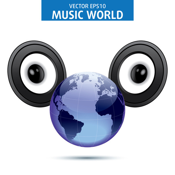 Music Globe of the world. Vector Illustration - Vektör, Görsel