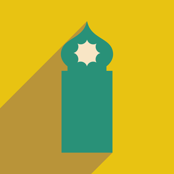 icona piatta con lunga ombra torre araba
 - Vettoriali, immagini