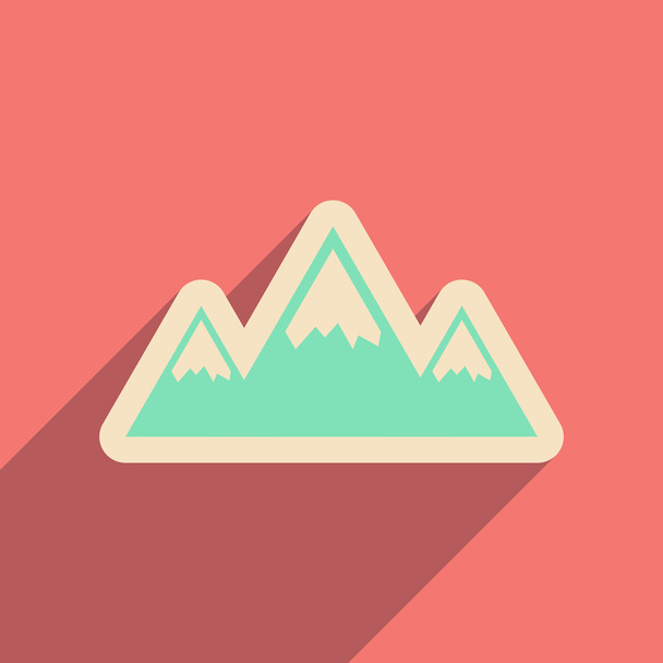 Icono web plano con largas montañas de sombra
 - Vector, imagen