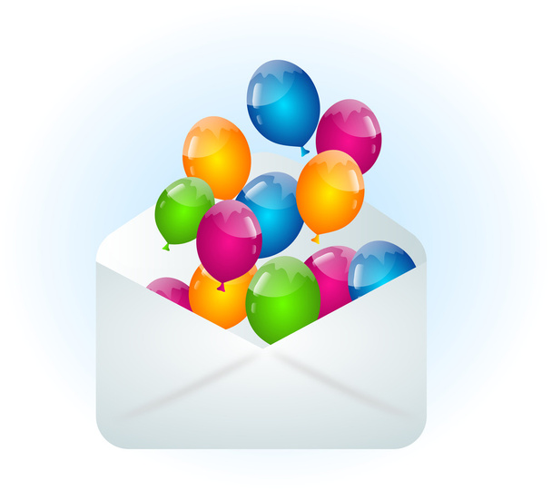 Envelop met kleurrijke ballonnen - Foto, afbeelding