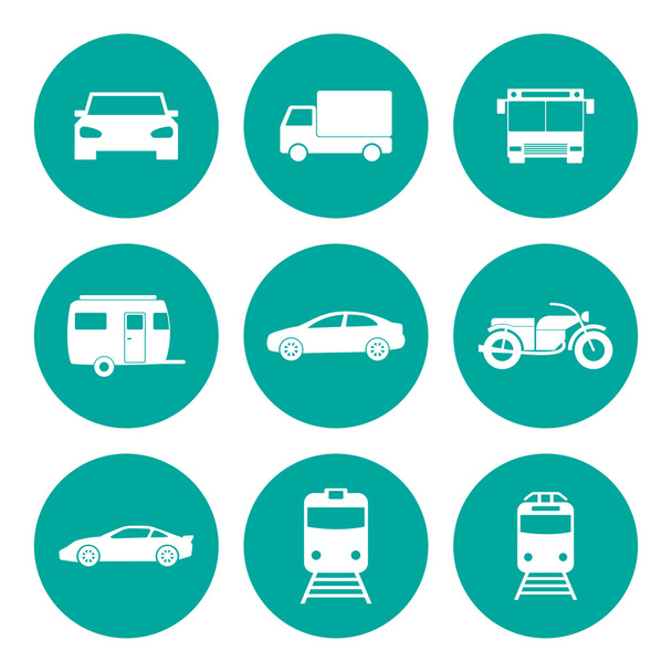 Iconos de transporte. Estilo de diseño plano
 - Vector, imagen