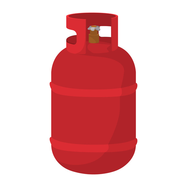 Red gas bottle cartoon icon - Vector, afbeelding