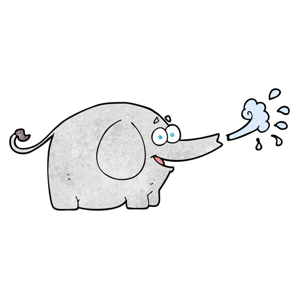 getextureerde cartoon olifant spuiten van water - Vector, afbeelding