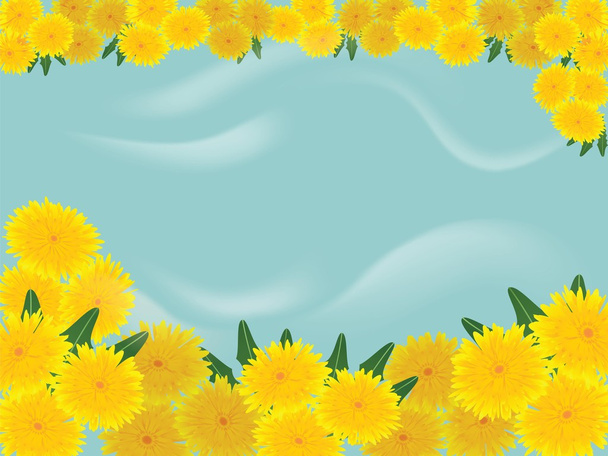 dandelions blue background - Vector, Image