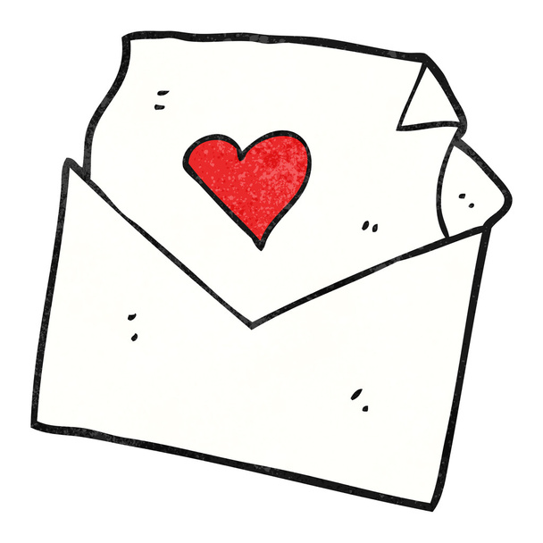 carta de amor de dibujos animados texturizados
 - Vector, imagen