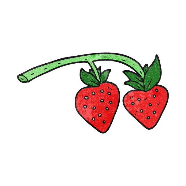 textured cartoon strawberries - Vektori, kuva