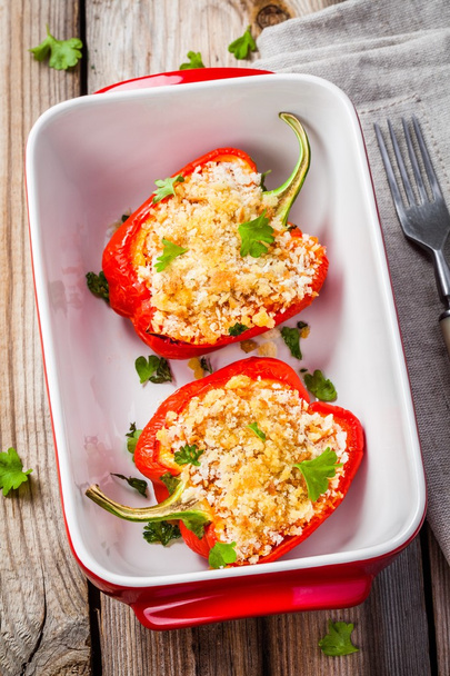 stuffed paprika with breadcrumbs and parsley - Photo, Image