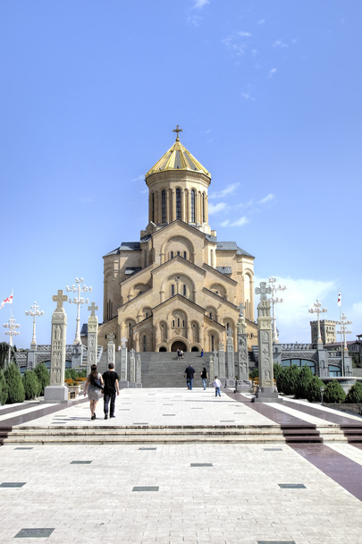 聖三位一体大聖堂 (Tsminda Sameba)。トビリシ、グルジア - 写真・画像