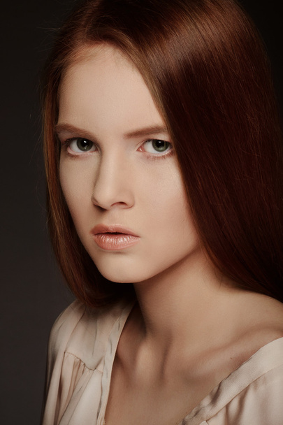 sensual glamour portrait of beautiful red-haired girl - Fotó, kép