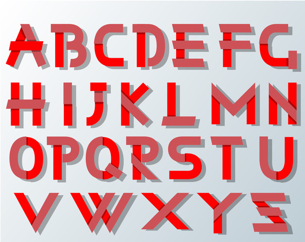 Vektor Origami abeceda styl s stíny červený - Vektor, obrázek