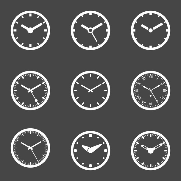 時計アイコンを設定 - 分離ベクトル図 - ベクター画像