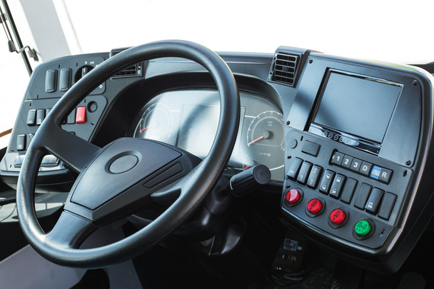 Dashboard with navigation of an autobus. Modern auto control pan - Φωτογραφία, εικόνα