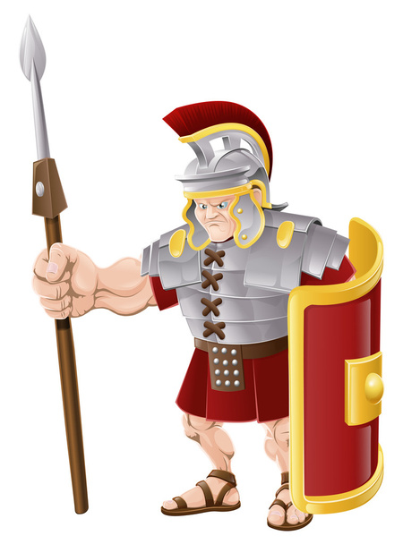 Strong Roman Soldier Illustration - Вектор,изображение