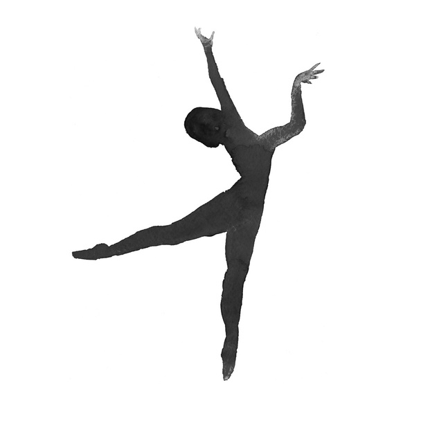 Bailarina. versión monocromática aislada. Acuarela
 - Foto, Imagen