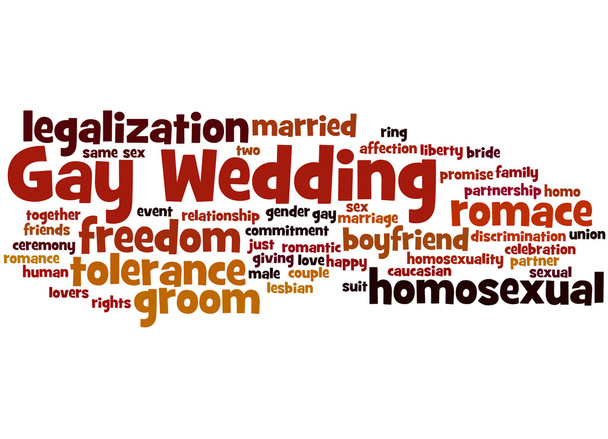 Gay γάμος, λέξη έννοια σύννεφο - Φωτογραφία, εικόνα