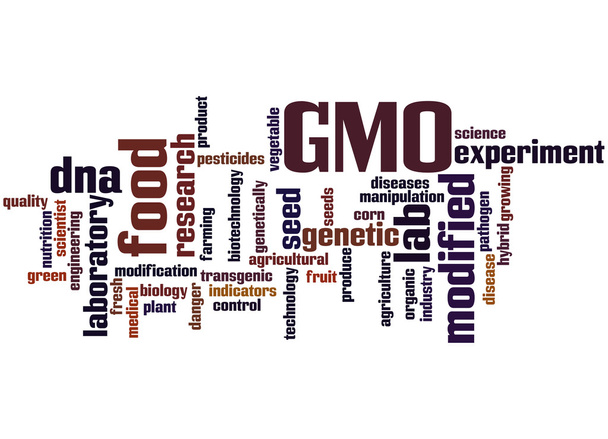 GMO, word cloud concept - Photo, Image