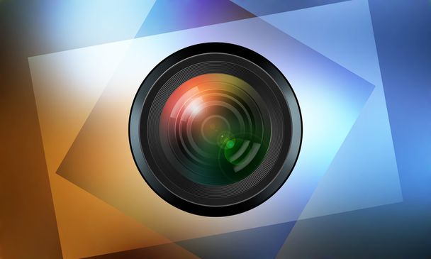 photographic lens on color background - Φωτογραφία, εικόνα