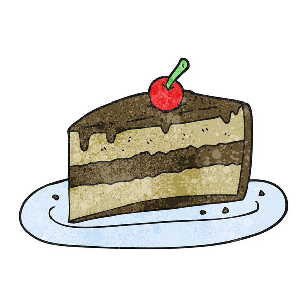 textured cartoon slice of cake - Vector, imagen