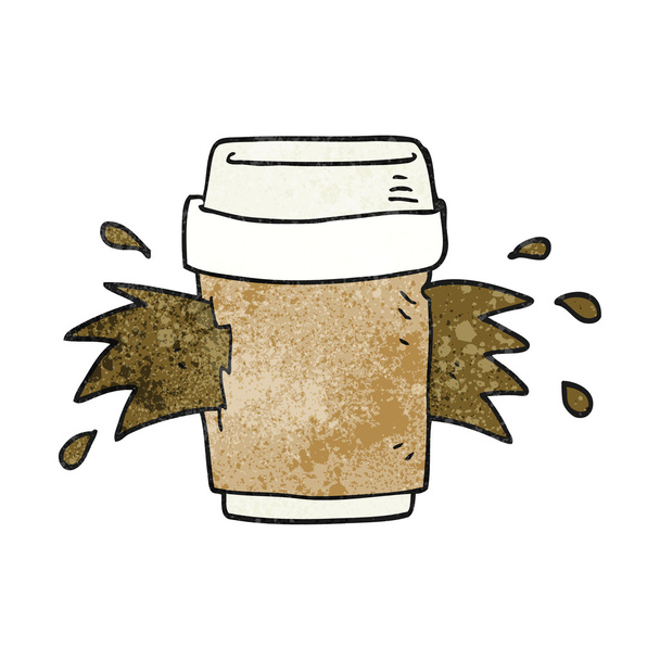 dessin animé texturé explosant tasse de café
 - Vecteur, image