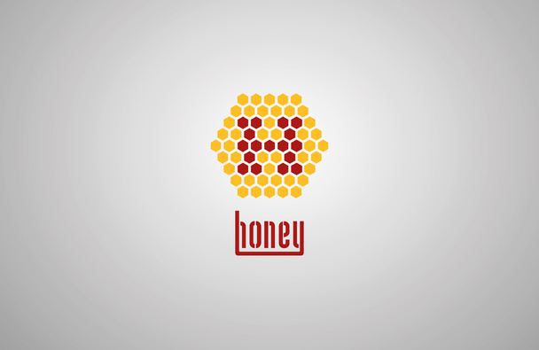 honeycomb logo with honey drop. vector illustration eps 10 - Vector, Image