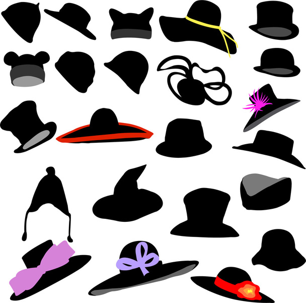 Colección sombreros - vector
 - Vector, Imagen