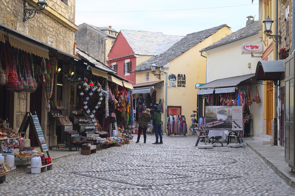 Landscape with the image of street market in Mostar - Fotografie, Obrázek
