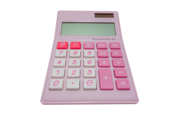 rosa Taschenrechner isoliert mit Clipping-Pfad - Foto, Bild